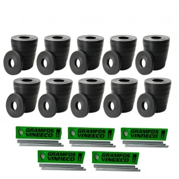 KIT 100 ROLOS DE FITA PARA ALCEADOR + 5 CAIXAS DE GRAMPO 6/4