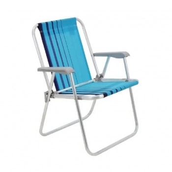 KIT 6 CADEIRA PRAIA [ALUMINIO] TRAMONTINA SAMOA AZUL/AZUL CLARO