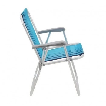 KIT 6 CADEIRA PRAIA [ALUMINIO] TRAMONTINA SAMOA AZUL/AZUL CLARO